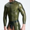 latex Male Translucent handmade Shoulder-zip Catsui