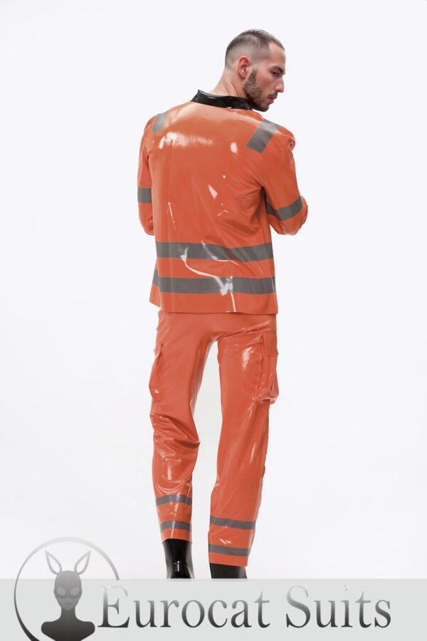 latex Male Fireman Style Uniform Jacket