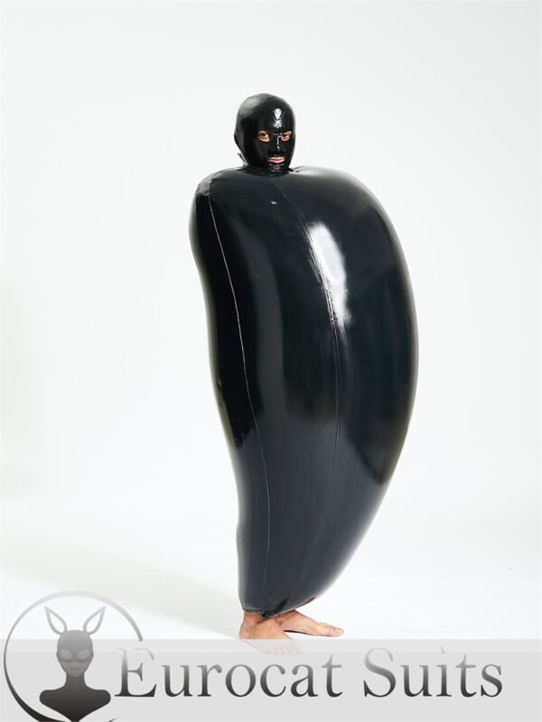 Latex Sexy Inflatable outer and inner color both are Black 0.4mm