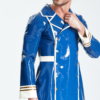 latex Male Double-Breasted Blazer handmade