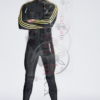 eurocat latex Male 'Triple-Striper' Shoulder-Zipper Catsuit