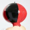 Latex  Rubber Inflatable Hood Mask Black red Fetish Cosplay Club thickness are 0.4mm