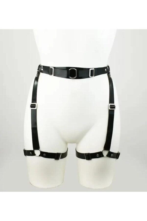 Slim Strapped Heavy Latex Leg Harness