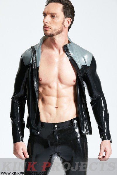 eurocat latex Male Front Zipper Casual Jacket