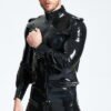eurocat latex Male Bomber Style Jacket