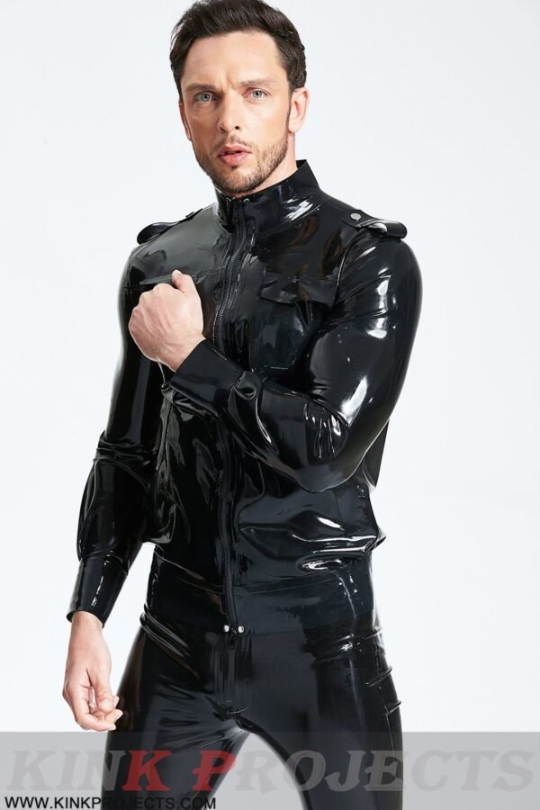 eurocat latex Male Bomber Style Jacket
