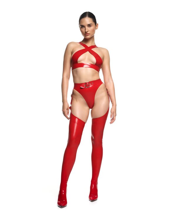 latex handmade Stockings Evie Red