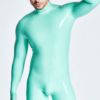 eurocat latex Male Mitten-Sleeved Neck Entry Short Catsuit