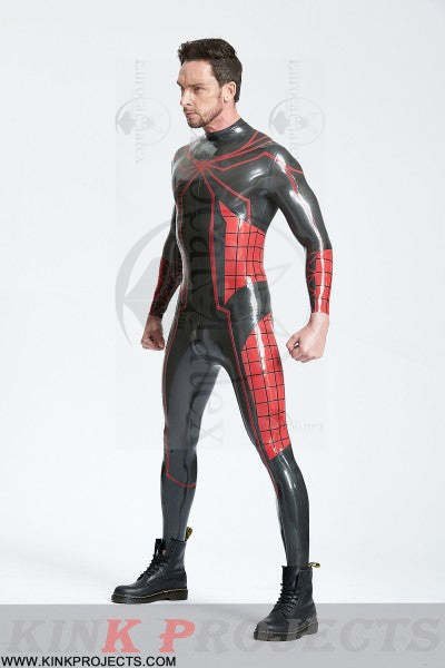 eurocat latex Male 'Tangled Web' Back Zip Catsuit