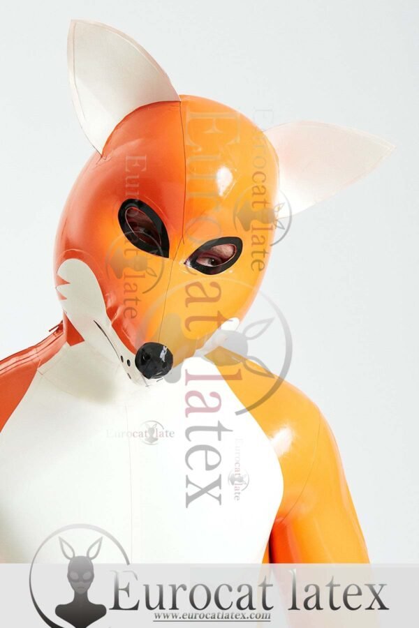 eurocatlatex Male 'Fox Trotter' Shoulder-Zipper Catsuit With Inflatable Tail