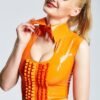 Keyhole Bow-Neck Sleeveless Frilled top