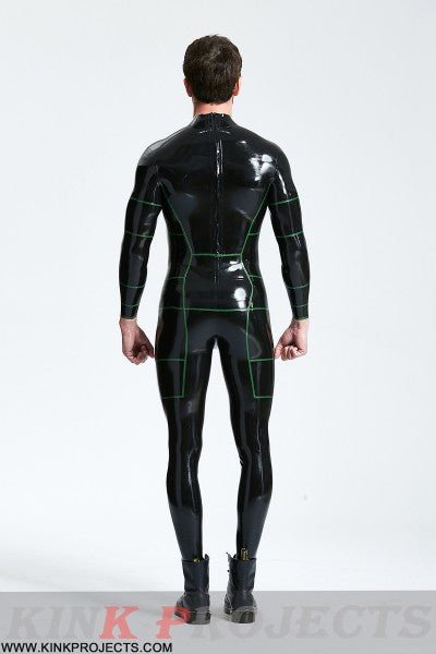 eurocat latex 'Hexagonal' Back Zip rubber Catsuit