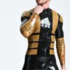 eurocat latex Male 'Blazing Gold' Back Zip Catsuit