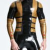 eurocat latex Male 'Blazing Gold' Back Zip Catsuit
