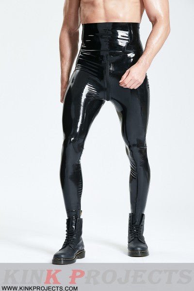 eurocat latex Male High-Waisted Leggings With Zipper