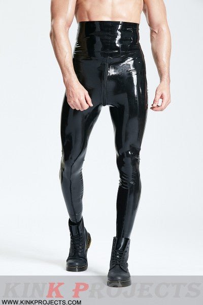 eurocat latex Male High-Waisted Leggings With Zipper