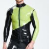 eurocat latex Male Asymmetric Long-Sleeved Tight-fitting Jacket