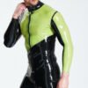 eurocat latex Male Asymmetric Long-Sleeved Tight-fitting Jacket