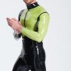 eurocat latex Male Asymmetric Long-Sleeved Tight-fitting Jacket