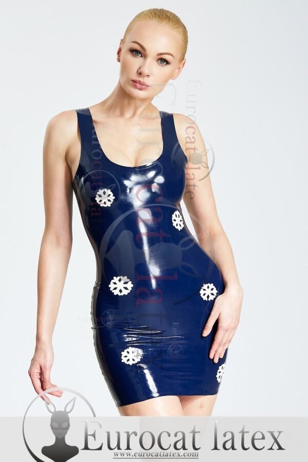latex 'Snowflake' Dotted Tank-Top Mini Dress