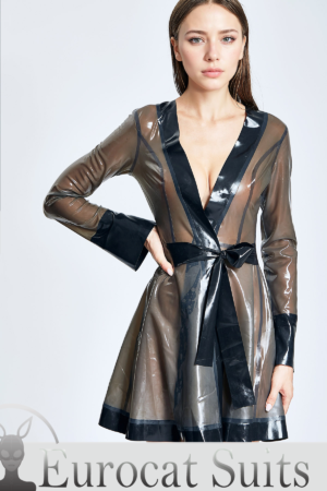 latex Translucent Short Dressing Gown