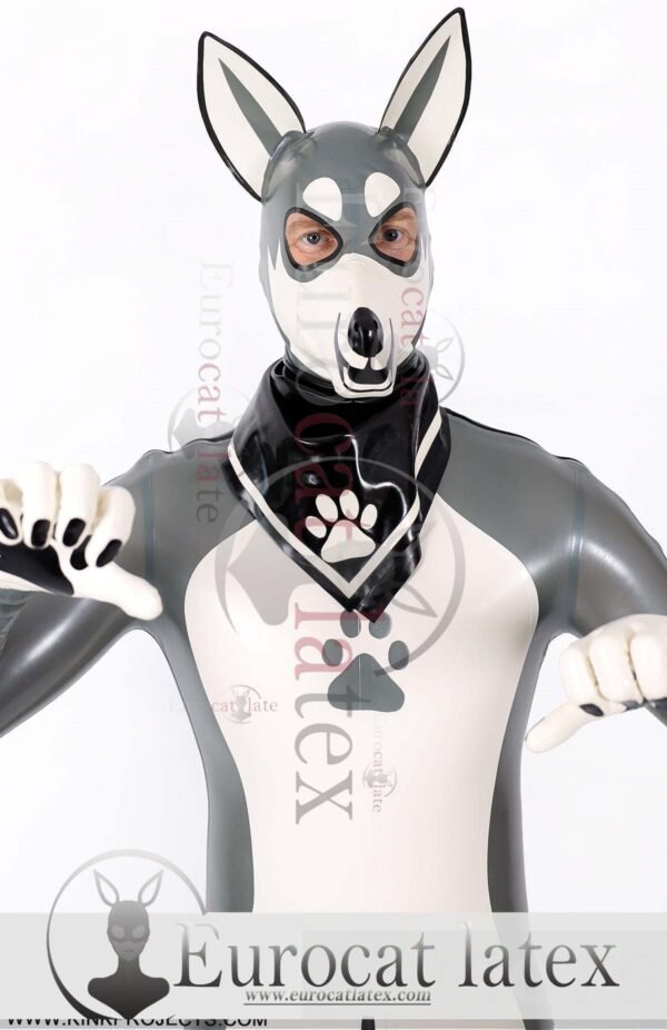 eurocat latex Male Grey Donkey Latex Catsuit