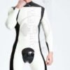 eurocat latex Male 'White Knight' Back Zip Catsuit