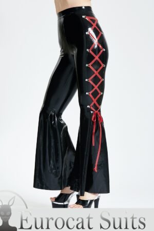 eurocat latex female Leggings Side-Laced Full-Length Disco Pants