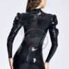 latex handmade Puffy-sleeved Catsuit