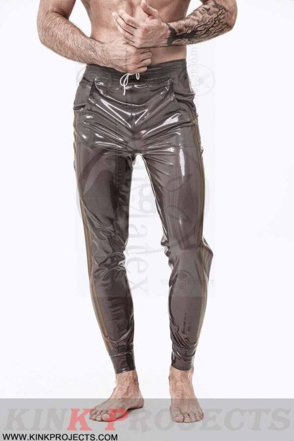 eurocat latex Male rubber Drawstring Sports-Style Tracksuit Pants