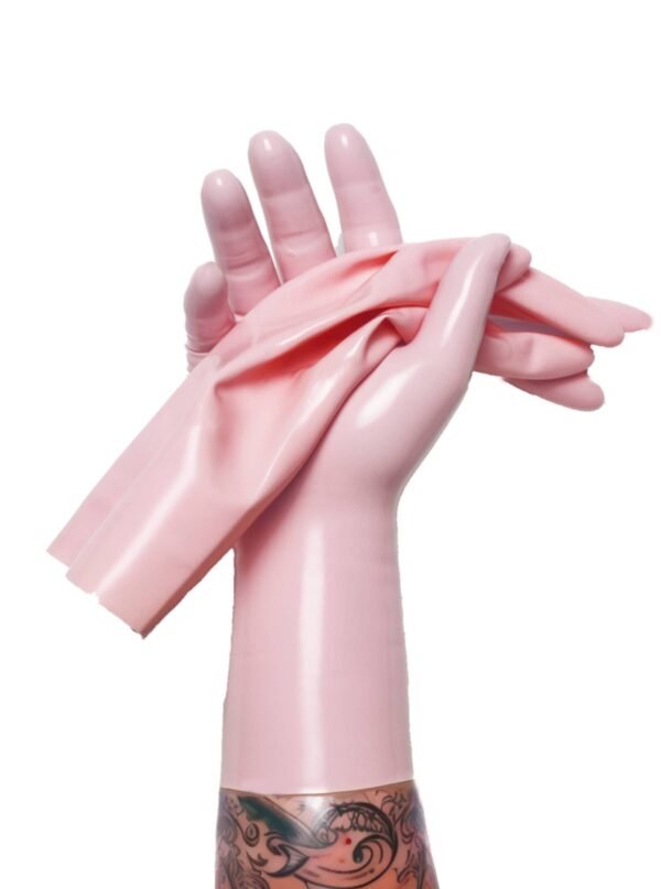 Baby Pink Classic Short Molded Latex Gloves
