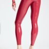 eurocat latex female Plum Red Leggings  'Criss-Cross' Tights