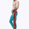 latex Male Wide-Striped Ankle-Length Leggings handmade