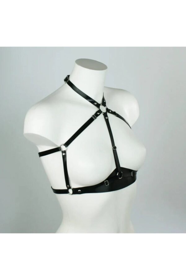 Slim Strapped Latex Halter Harness