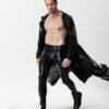 eurocat latex Male 'Midnight Cavalier' Hooded Long Coat