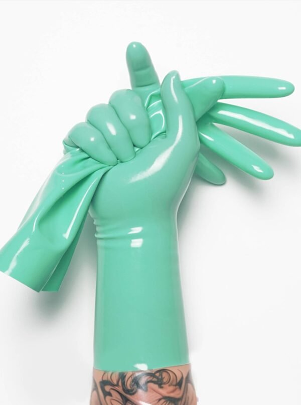 Jade Green Classic Short Molded Latex Gloves