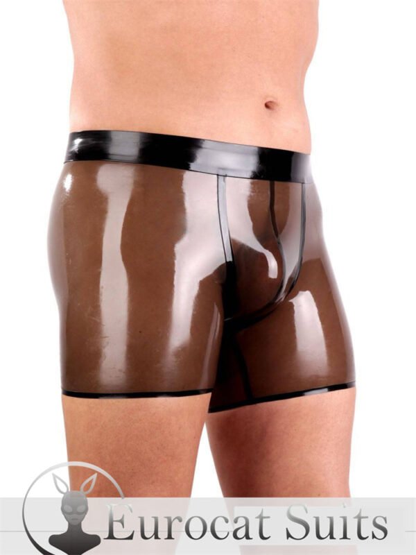 Latex short men pants rubber trousers  Black Transparent