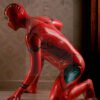 eurocat latex Male Red Ninjia rubber Catsuit