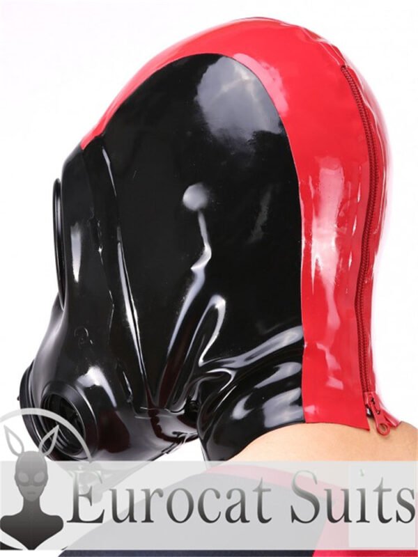eurocat Male Latex Hood Rubber Fetish Wear Cosplay catsuits GASMASK