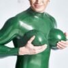 eurocat latex Male Inflated Boobs Catsuit