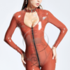 eurocat latex Female Keyhole & Belted Neck Catsuit