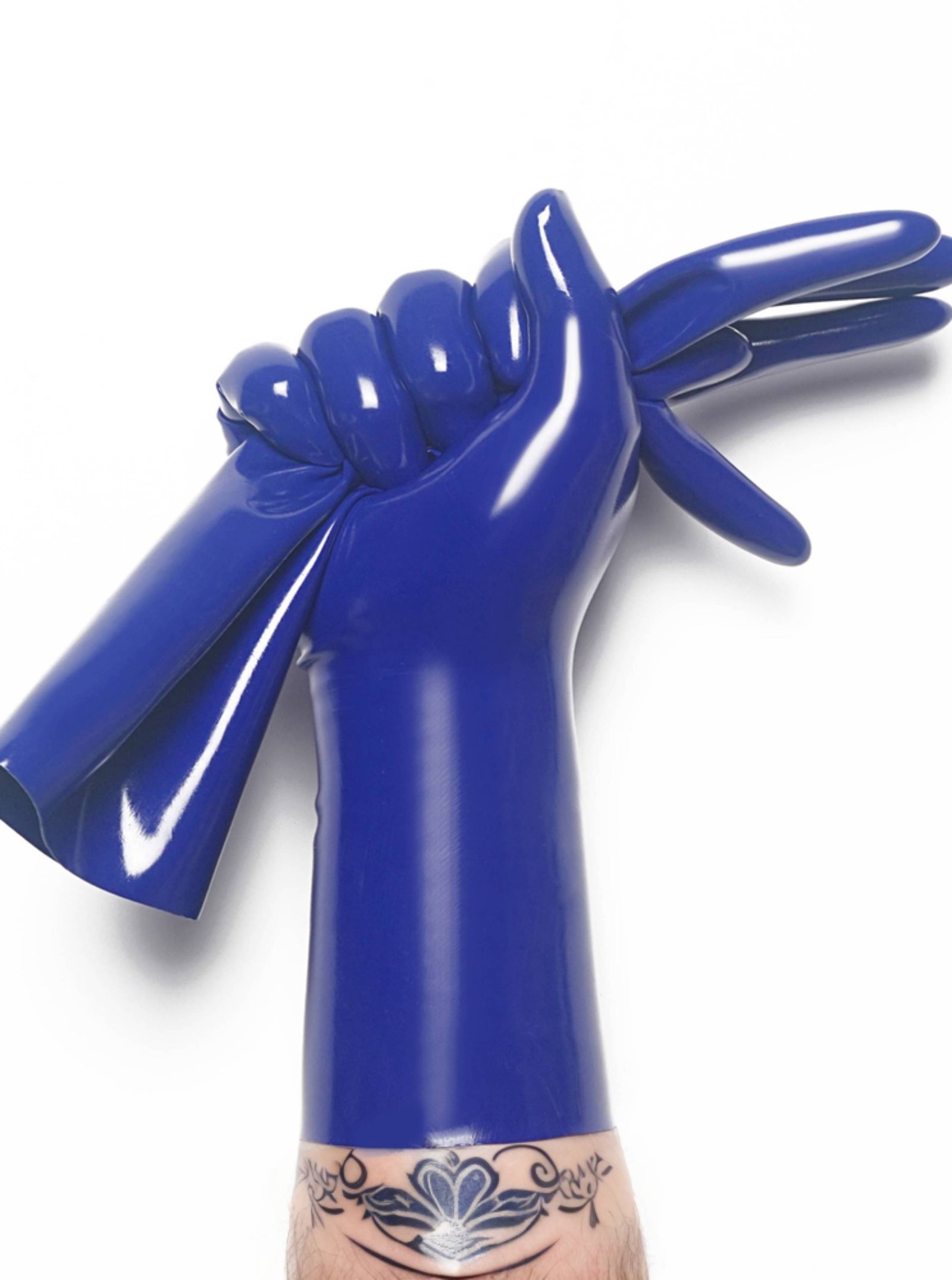 Dark Blue Classic Short Molded Latex Gloves