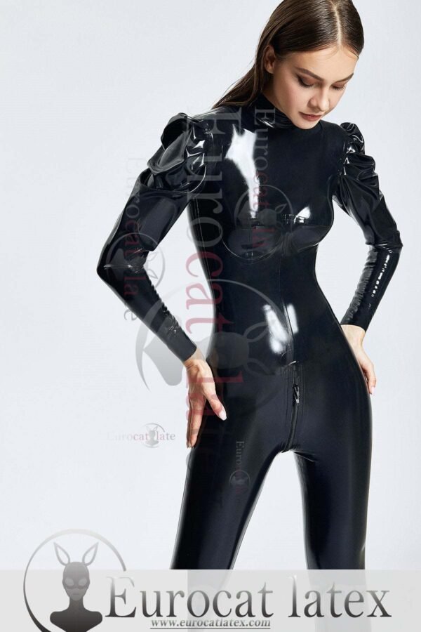 latex handmade Puffy-sleeved Catsuit