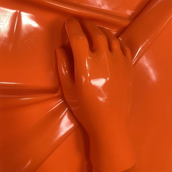 Orange Classic Short Molded Latex Gloves