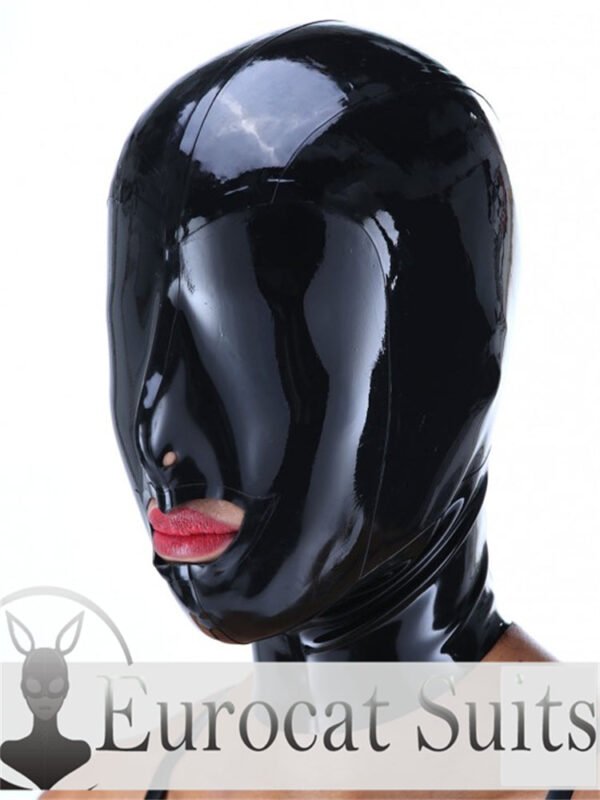 eurocat  Latex Hood Rubber Fetish Wear Cosplay catsuits MASK BLIND