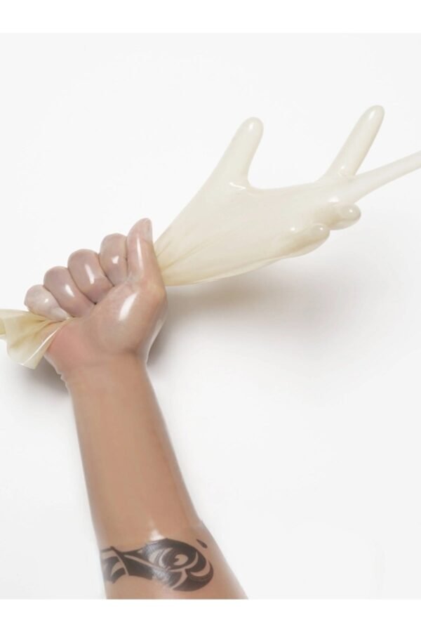 male fetihs latex gloves Short, Stretchy and Body Safe rubber Gloves chlorined 0.4mm