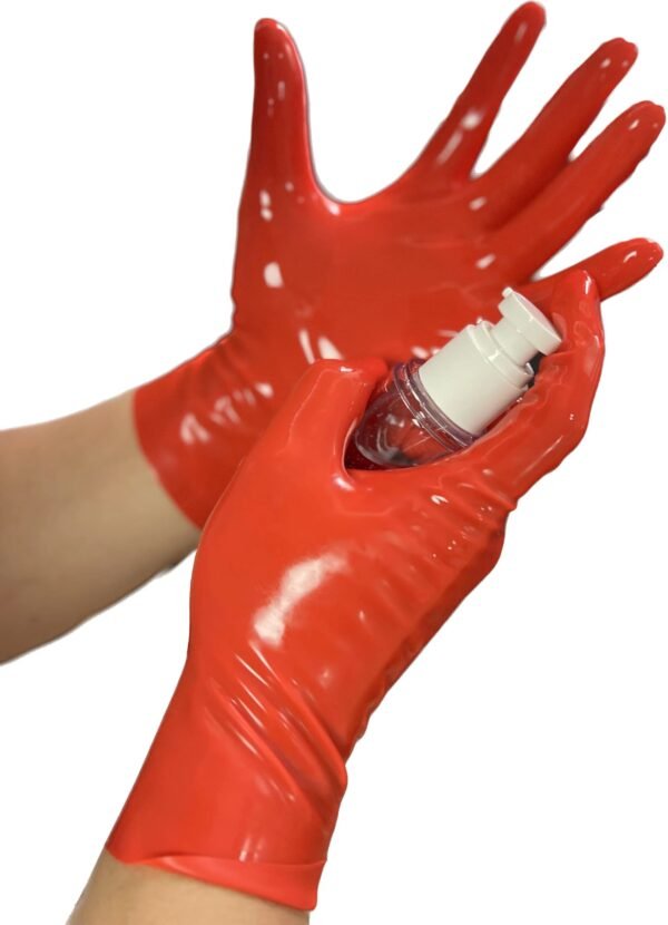 fetish gloves Short, Stretchy and Body Safe rubber Gloves chlorined 0.4mm