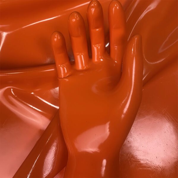 Orange Classic Short Molded Latex Gloves
