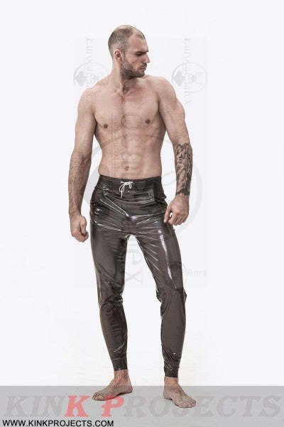 eurocat latex Male rubber Drawstring Sports-Style Tracksuit Pants