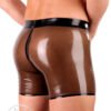 Latex short men pants rubber trousers  Black Transparent